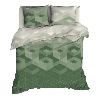 Afbeelding van Satin d&#039;Or Kiton Dekbedovertrek Lits jumeaux 240x200/220 cm Jade/Forestgreen