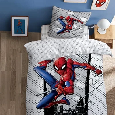 Afbeelding van SpiderMan Dekbedovertrek Hero Eenpersoons 140 x 200 cm Katoen