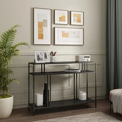 Afbeelding van Console tafel Kumlinge metaal 78x110x30 cm zwart
