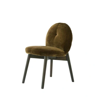 Afbeelding van Light&amp;living Eetkamerstoel 59x50x83 cm SINOSA velvet olijf grn+hout d brn