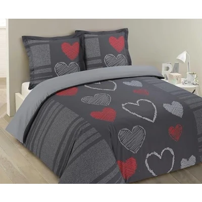 Afbeelding van Vision Romeo Dekbedovertrek 260x240cm met 2 bijhorende slopen Kingsize bed 100% katoen
