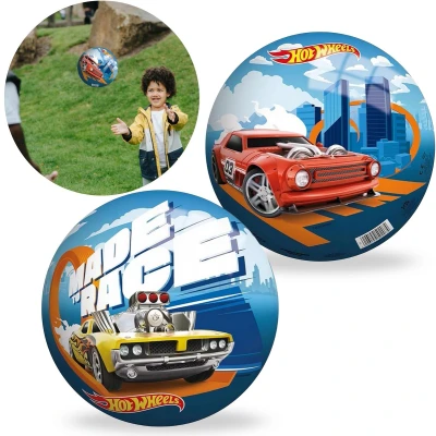Afbeelding van Hot Wheels Gekleurde rubberen bal 23 cm, lichtgewicht, STRANDBAL, OM TE SPELEN, VOOR KINDEREN VANAF 10 MAANDEN