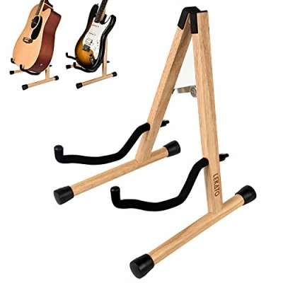 Afbeelding van LEKATO Akoestische gitaarstandaard van hardhout voor elektrische gitaar bas met schuimvulling gitaren, bas, cello, banjo, mandoline, ukelele