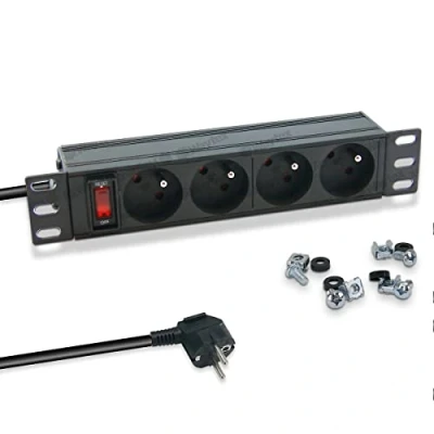 Afbeelding van WAYTEX 37489 PDU Stekkerdoos, inklapbaar, 25,4 cm, 4 stopcontacten, met schakelaar voor koffer