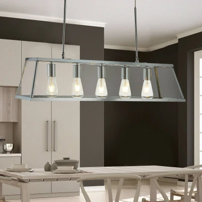 Afbeelding van Hanglamp Voyager in chroom, 5 lamps