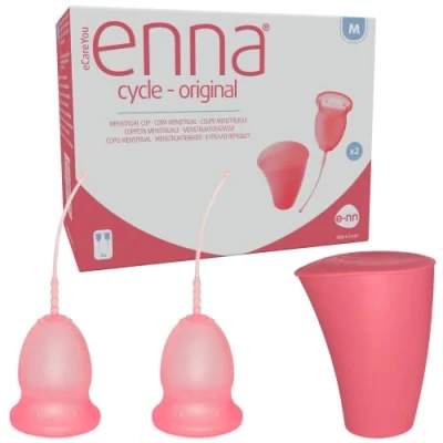 Afbeelding van ENNA CYCLE &quot;M&quot; 2 menstruatiecups + sterilisatiedoos