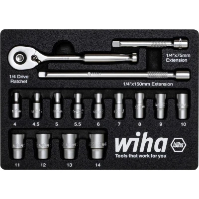 Afbeelding van Wiha 44683 Dopsleutelinzetset 1/4 197 mm