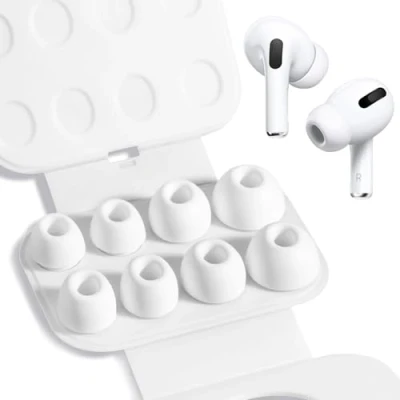 Image de BillyBath Lot de 4 paires bouchons d&#039;oreille rechange, en silicone, pour Airpods Pro/Airpods Pro 2, avec trou réduction du bruit, antidérapants silicone souple, embouts auriculaires