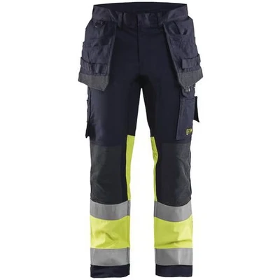 Image de Pantalon multinormes inhérent stretch marine/jaune fluorescent