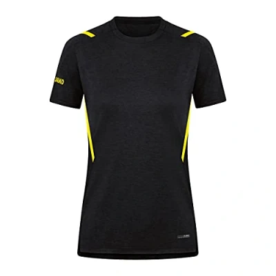 Afbeelding van T shirt Challenge Zwart gemeleerd/citroen / 40