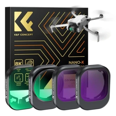 Afbeelding van K&amp;F Concept 4 stuks Mini Pro CPL, UV, ND8 ND16 filter compatibel met DJI meerlaags HD optisch glas aluminium versie