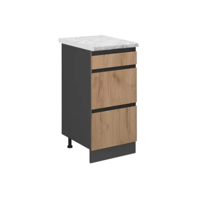 Afbeelding van Vicco Keukenonderkast R Line, Krachtige eik goud/Antraciet, 60 cm WB Marmer