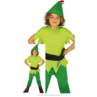 Afbeelding van Guirca 82741 Peter Pan kostuum voor kinderen, maat 5 6 jaar, groen