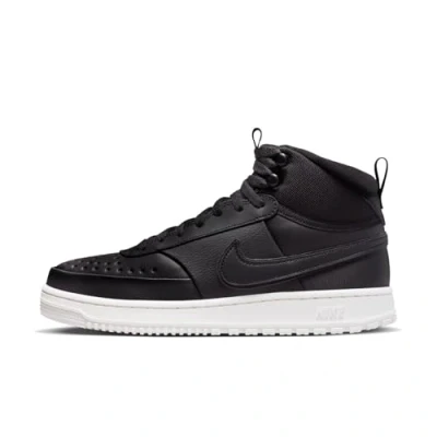 Afbeelding van Nike Sportswear Court Vision Sneakers hoog, Heren, Maat: 42.5, Black Leer/ synthetisch