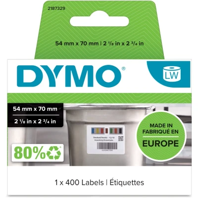 Afbeelding van DYMO originele LabelWriter labels voor voorraadrotatie 54 mm x 70 400 zelfklevende etiketten in commerciële keukens Stevige de labelprinters