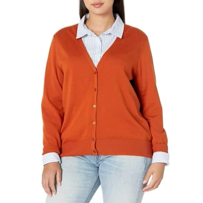 Image de Amazon Essentials Cardigan léger à col en V (grande taille disponible) Kvinnors, Óxido, M