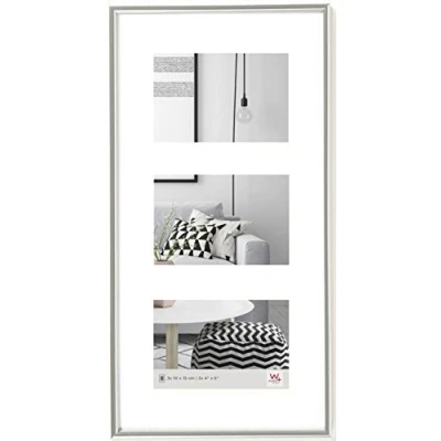 Image de Walther, Galeria, Cadre Multivue En Plastique Pour 3 Photos, Ks315s, 3x10x15 Cm, Argent