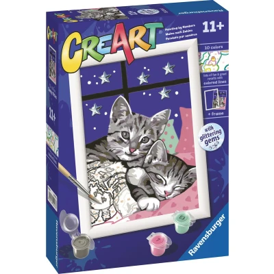 Afbeelding van Ravensburger CreArt Schilderen op Nummer Slaperige Katjes