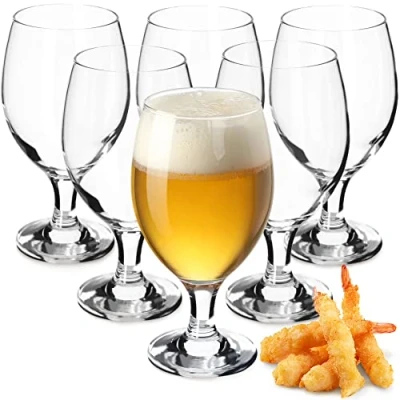 Afbeelding van KADAX Bierglas met steel een inhoud van 400 ml om je verfrissende dranken stijl en verfijning te genieten, ideaal als cadeau (6 stuks)
