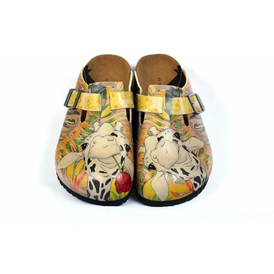Afbeelding van GOBY Giraffe Clogs Slippers Hoge kwaliteit Handmade Maat 35