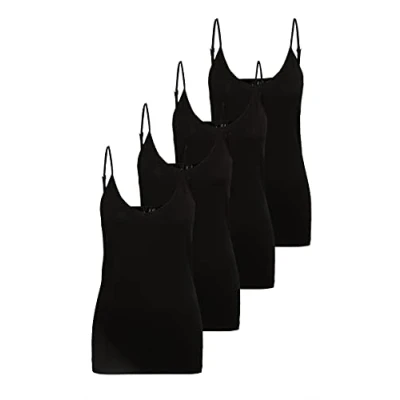 Afbeelding van Vero Moda Vmmaxi My Soft V Singlet Noos Tanktop voor dames, Zwart (4 x zwart)
