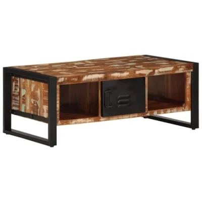 Image de vidaXL Table basse multicolore 90x50x36 cm bois de récupération massif4013558