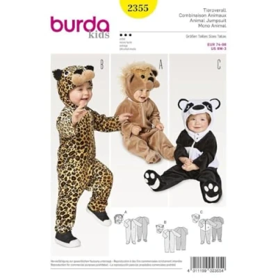 Afbeelding van Burda Naaipatroon 2355 Leeuw, Luipaard en Pandabeer
