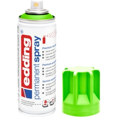 Afbeelding van Edding 5200 Permanente spray, verkeersgeel, mat, 200 ml, acrylverf voor het schilderen of decoreren van glas, metaal, hout, keramiek, kunststof, canvas