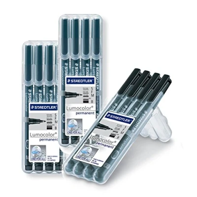 Afbeelding van Staedtler Lumocolor permanent pen set Box S F M B 31 9WP4GS