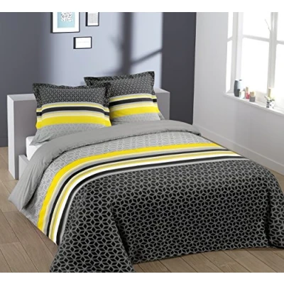 Afbeelding van VISION Lisa Yellow Dekbedovertrek Tweepersoons 200x200cm