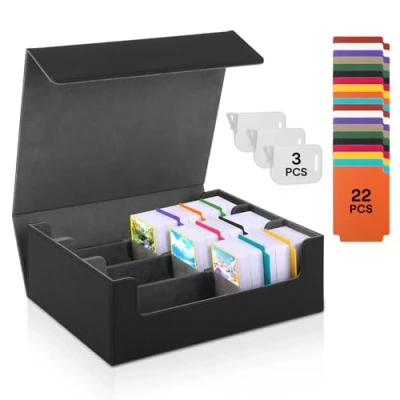 Afbeelding van talifoca Verzamelkaartenopbergdoos voor meer dan 1800 MTG Deck Box Magnetische Commander en Sports kaarten met 22 compatibele kaartverdelers