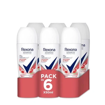 Afbeelding van Rexona Advanced Protection Roll On anti transpirant deodorant voor dames, UPLIFTING &amp; FRESH, 72 uur, 50 ml, 6 stuks