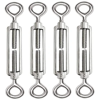 Afbeelding van Set van 4 M8 304 roestvrijstalen kabelspanners, verstelbare spanner, ogen en voor kabelspanner