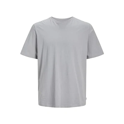 Image de JACK &amp; JONES T shirt uni à col rond pour homme, Ultimate Grey, XL