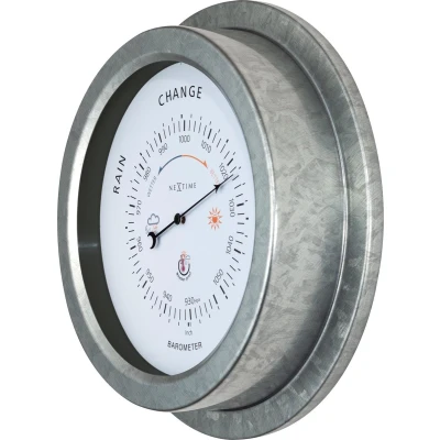 Afbeelding van Nextime Ne 4303Ga Buitenbarometer 22Cm Metaal Verzinkt Orchid
