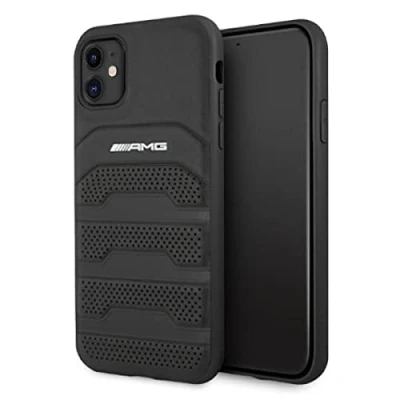 Afbeelding van iPhone 11/XR Backcase hoesje Mercedes Benz Effen Zwart Leer