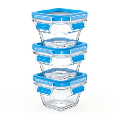 Afbeelding van EMSA CLIP &amp; CLOSE N1050700 Voorraaddoos Vierkant Set Blauw. Transparant 3 stuk(s)