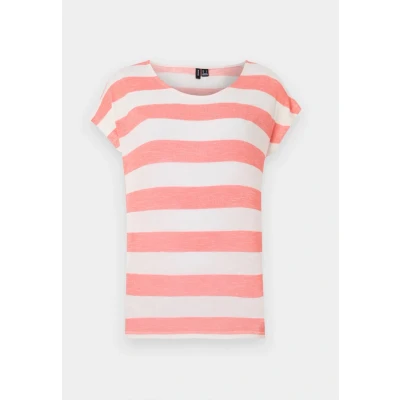 Afbeelding van Vero Moda Vmwide Stripe Tshirt print, Dames, Maat: XS, Dubarry/snow white
