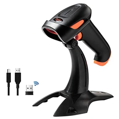 Afbeelding van Tera HW0001 2D QR Barcodelezer met 3 in 1 ondersteuning, compatibel Bluetooth en 2,4 GHz draadloze bekabelde barcodescanner, USB handdouche, draagbare handdouche