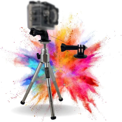 Afbeelding van TronicXL Mini Statief 2 delig geschikt voor DJI, Osmo, GoPro, Hero, Hero+, 3, 4, 5, 6, 7, 8, 9, 10, 11, 12, 13, Session Action Cam Tripod Camerastatief inclusief houder adapter Tripod10