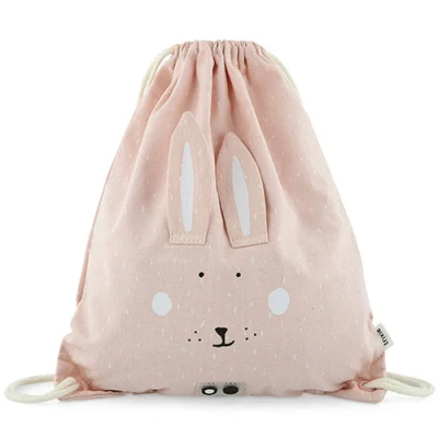 Afbeelding van Trixie Mrs. Rabbit Drawstring Bag soft pink Kindertas