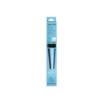 Image de Exacompta Polychlorure de vinyle (PVC) 8 mm 29.7 cm 21 anneaux A4 (210 x 297 mm) 40 feuilles noir 25 unités boîte peigne reliure