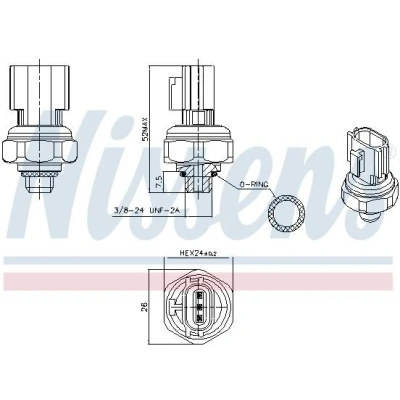 Afbeelding van Nissens Airco hogedrukschakelaar 301077