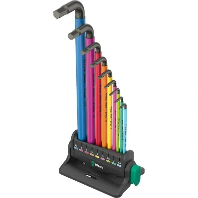 Afbeelding van Wera 950/9 Hex Plus Multicolour 3 Inbus Haakse schroevendraaierset 9 delig