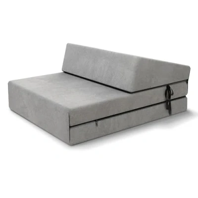 Afbeelding van FDM Suzi Mini vouwmatras 70 x 200 cm, koudschuim, hoogte 9 hardheid H3, Öko Tex gecertificeerd, wasbare Trinity hoes, grijs