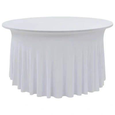 Afbeelding van 2 st Tafelhoezen stretch met rok 180x74 cm wit