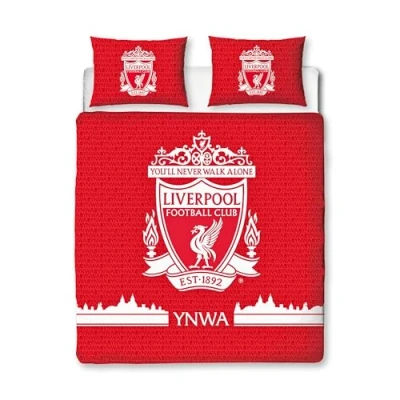 Afbeelding van Liverpool FC Character World Beddengoedset voor tweepersoonsbed, omkeerbaar dekbedovertrek en bijpassende kussenslopen, rood