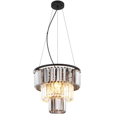 Afbeelding van Hanglamp Naxis, rookgrijs/helder, Ø 40 cm, kristal