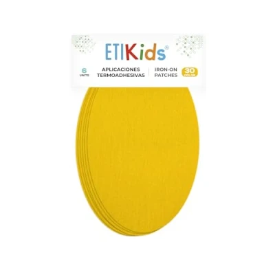 Afbeelding van Haberdashery Online 6 stuks goudgele patches om op te strijken, ter bescherming van broeken. RP30