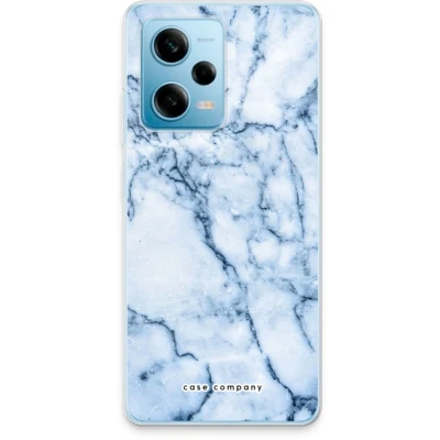 Afbeelding van Case Company® hoesje geschikt voor Xiaomi Redmi Note 12 Pro 5G Blauw marmer Soft Cover Telefoonhoesje Bescherming aan alle Kanten en Schermrand